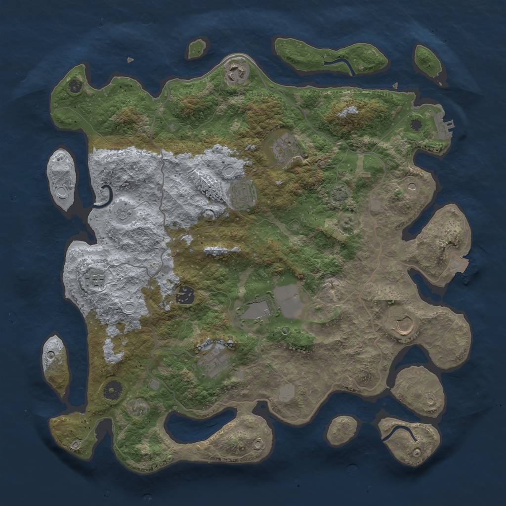Rust Map: Procedural Map, Size: 4000, Seed: 1756478167, 15 Monuments