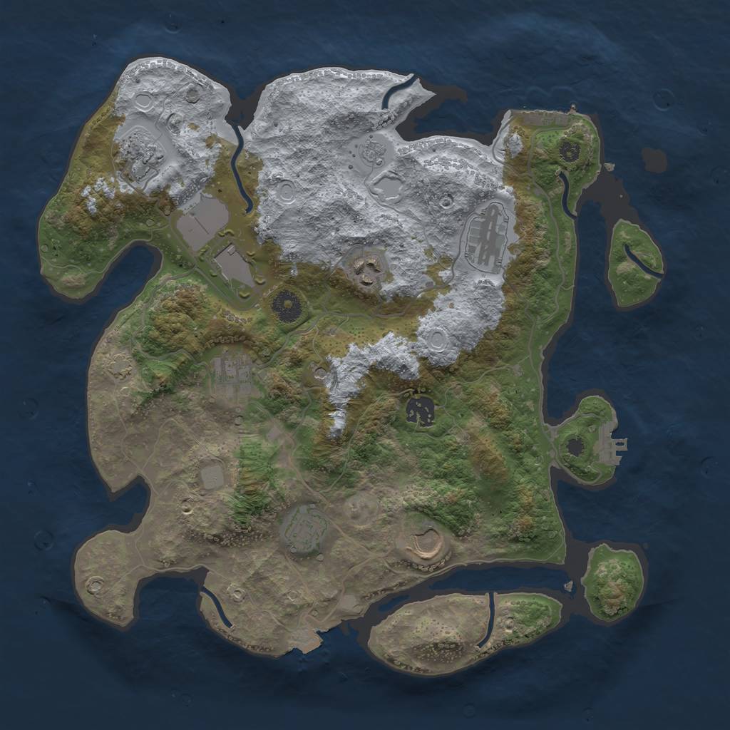Rust Map: Procedural Map, Size: 3600, Seed: 96611428, 16 Monuments