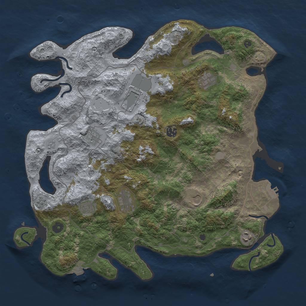 Rust Map: Procedural Map, Size: 4200, Seed: 312211, 16 Monuments