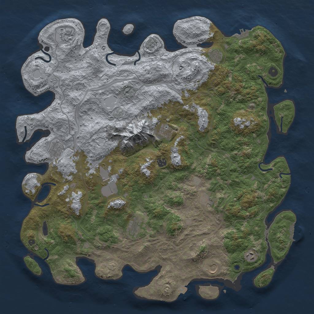 Rust Map: Procedural Map, Size: 5000, Seed: 1639286511, 19 Monuments
