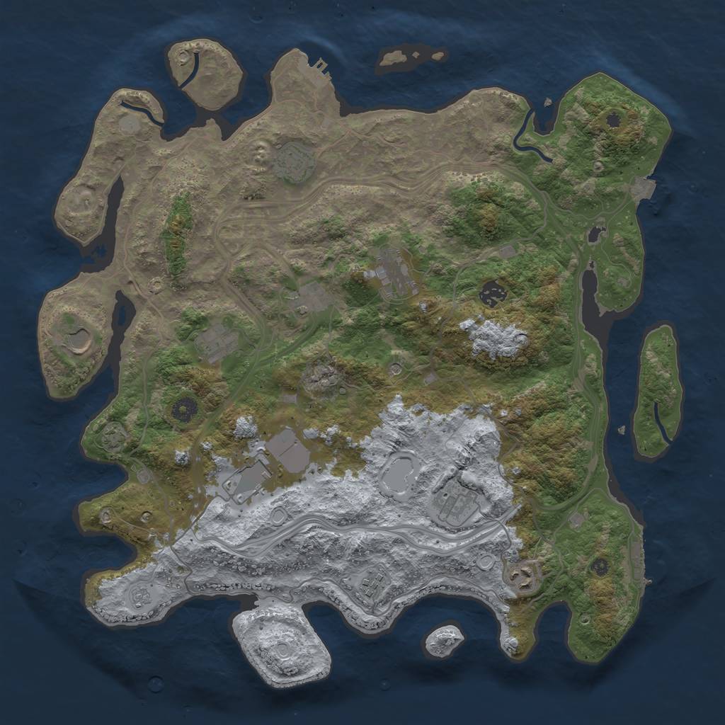 Rust Map: Procedural Map, Size: 4250, Seed: 8760570, 18 Monuments