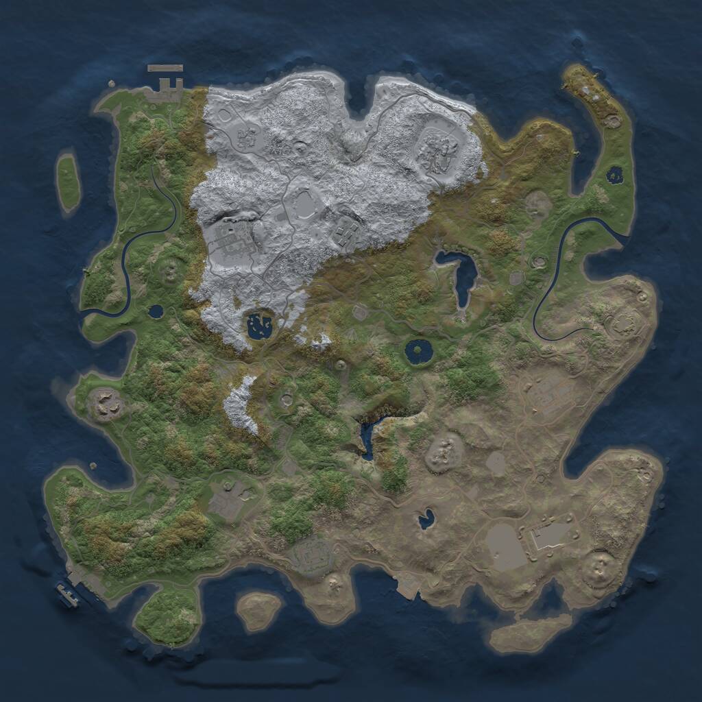 Rust Map: Procedural Map, Size: 4000, Seed: 97579258, 15 Monuments