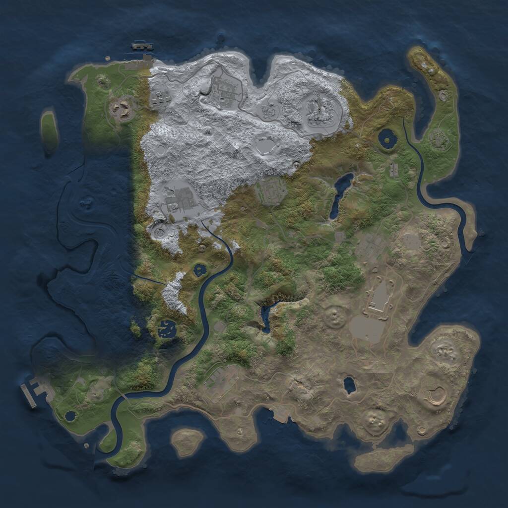 Rust Map: Procedural Map, Size: 4000, Seed: 97579258, 17 Monuments