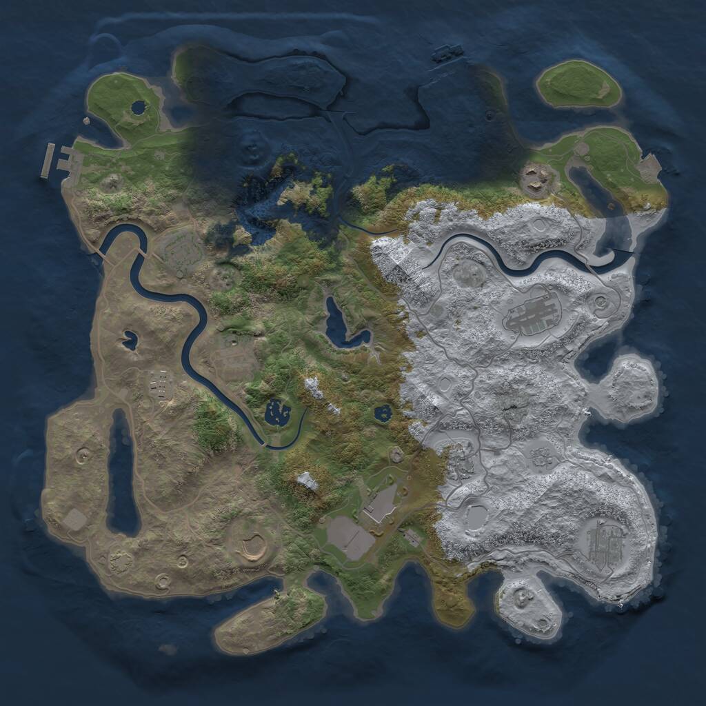 Rust Map: Procedural Map, Size: 4000, Seed: 87352563, 16 Monuments