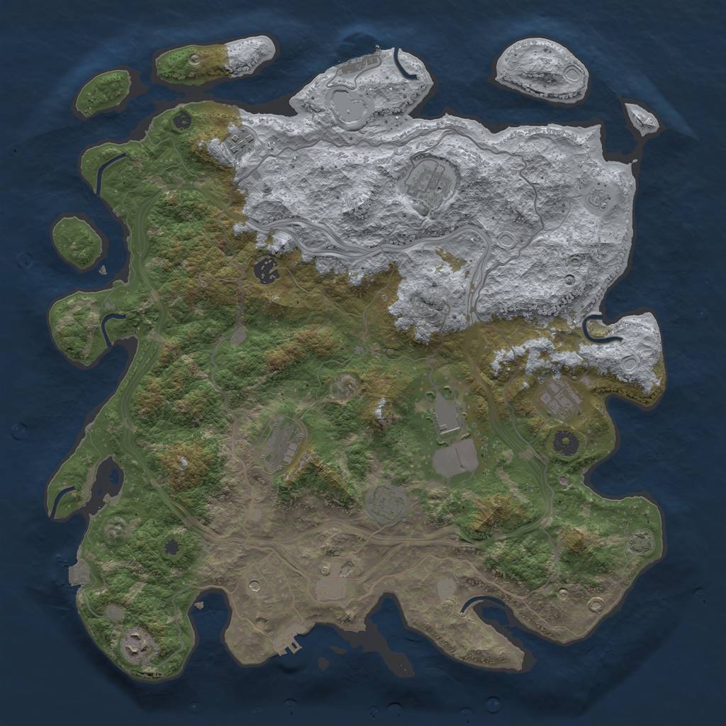Rust Map: Procedural Map, Size: 4250, Seed: 63504216, 17 Monuments