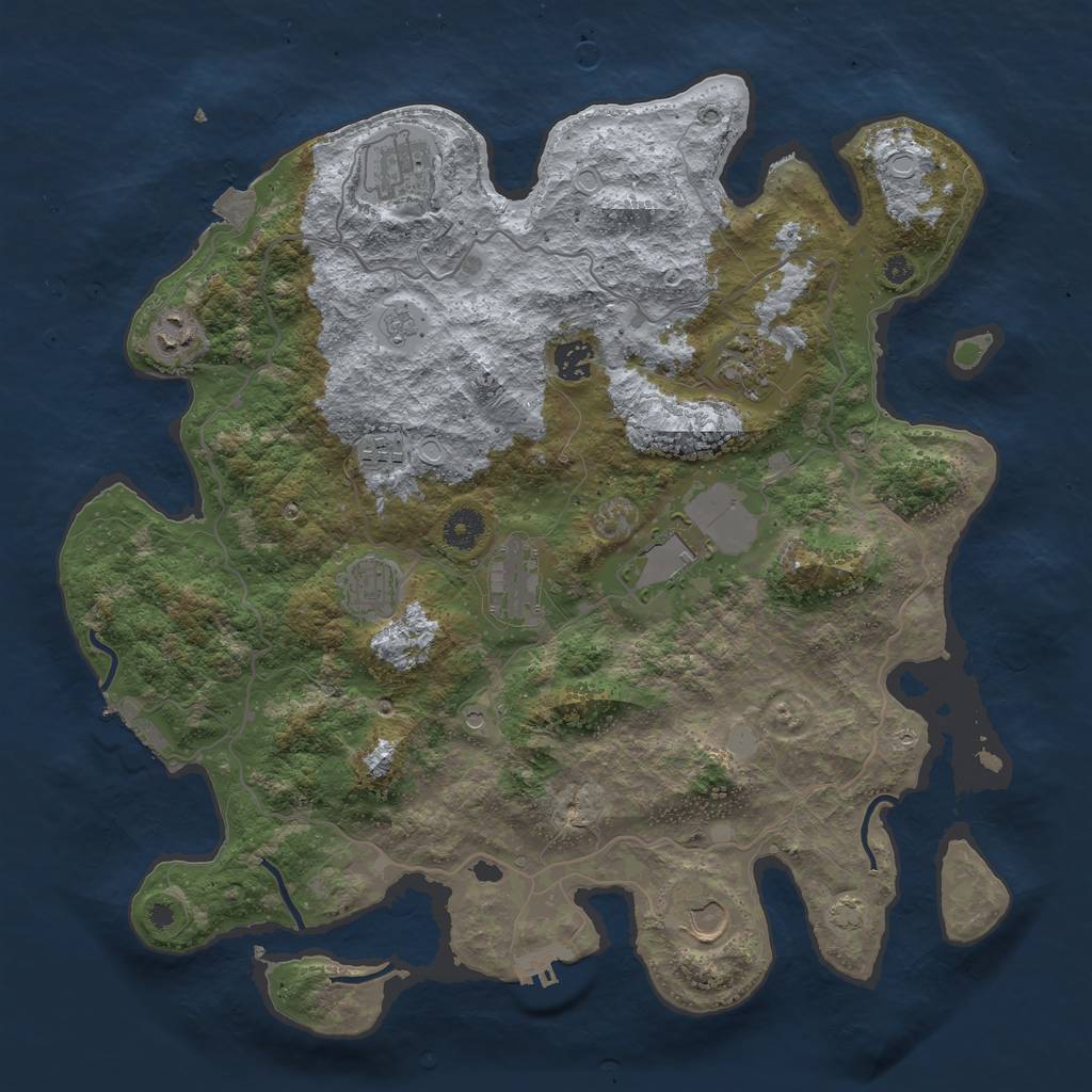 Rust Map: Procedural Map, Size: 4000, Seed: 40372350, 17 Monuments
