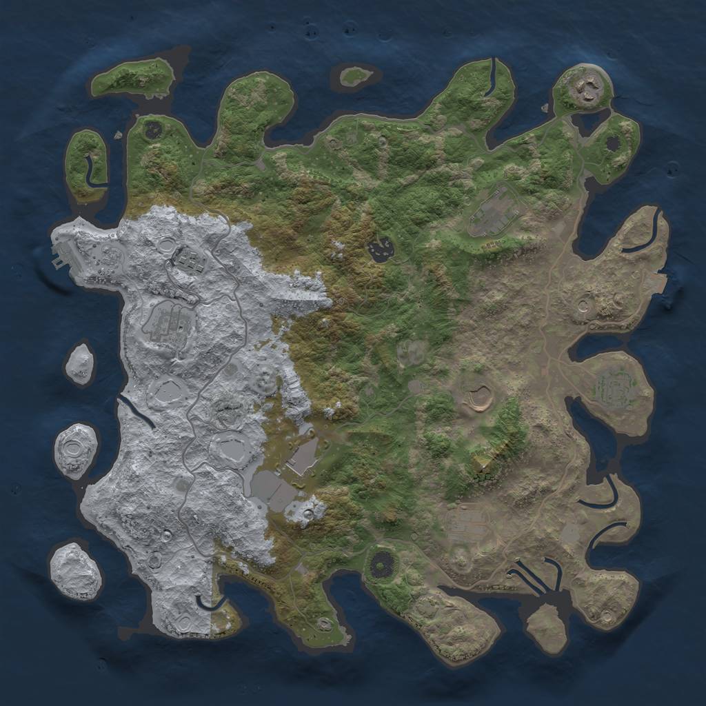 Rust Map: Procedural Map, Size: 4100, Seed: 67745320, 16 Monuments