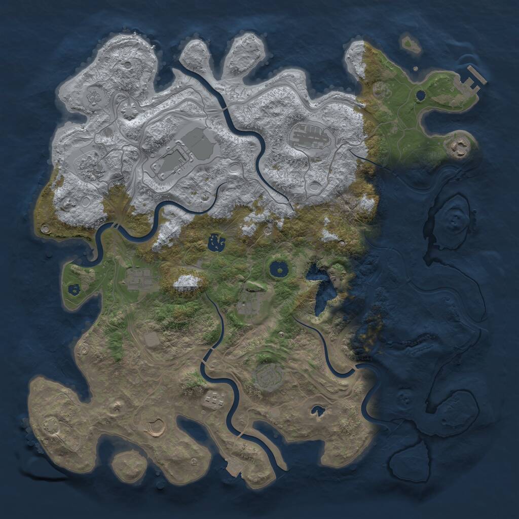 Rust Map: Procedural Map, Size: 4300, Seed: 27495532, 15 Monuments