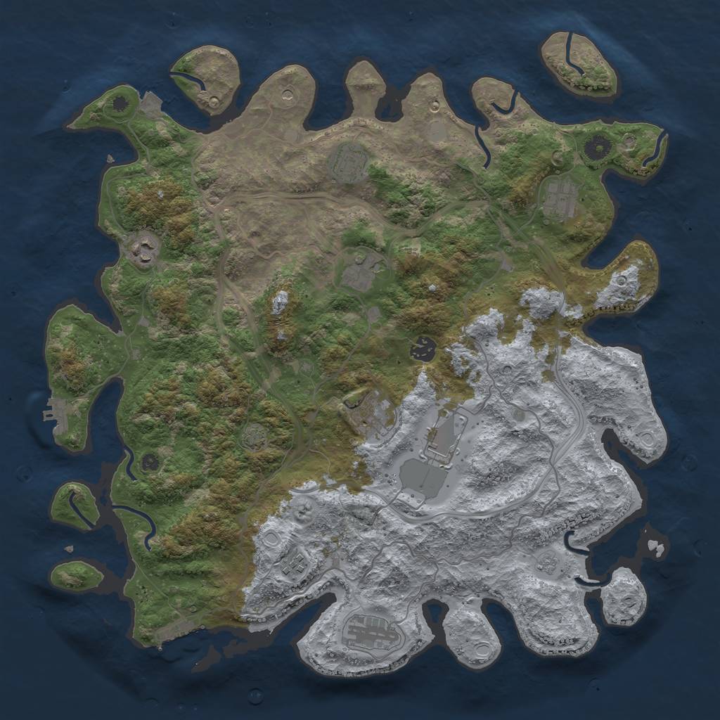 Rust Map: Procedural Map, Size: 4250, Seed: 49358145, 17 Monuments