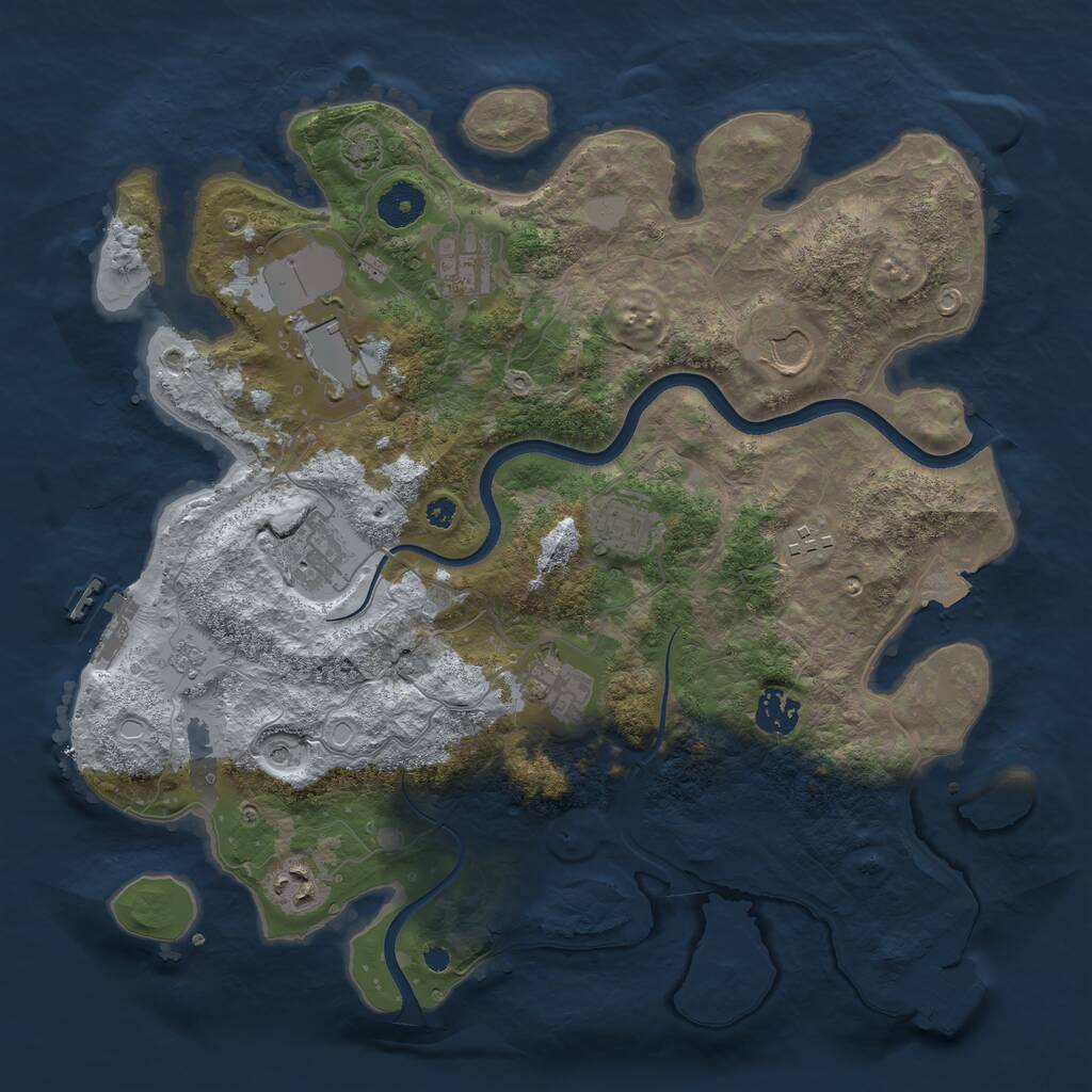 Rust Map: Procedural Map, Size: 3650, Seed: 51998195, 15 Monuments