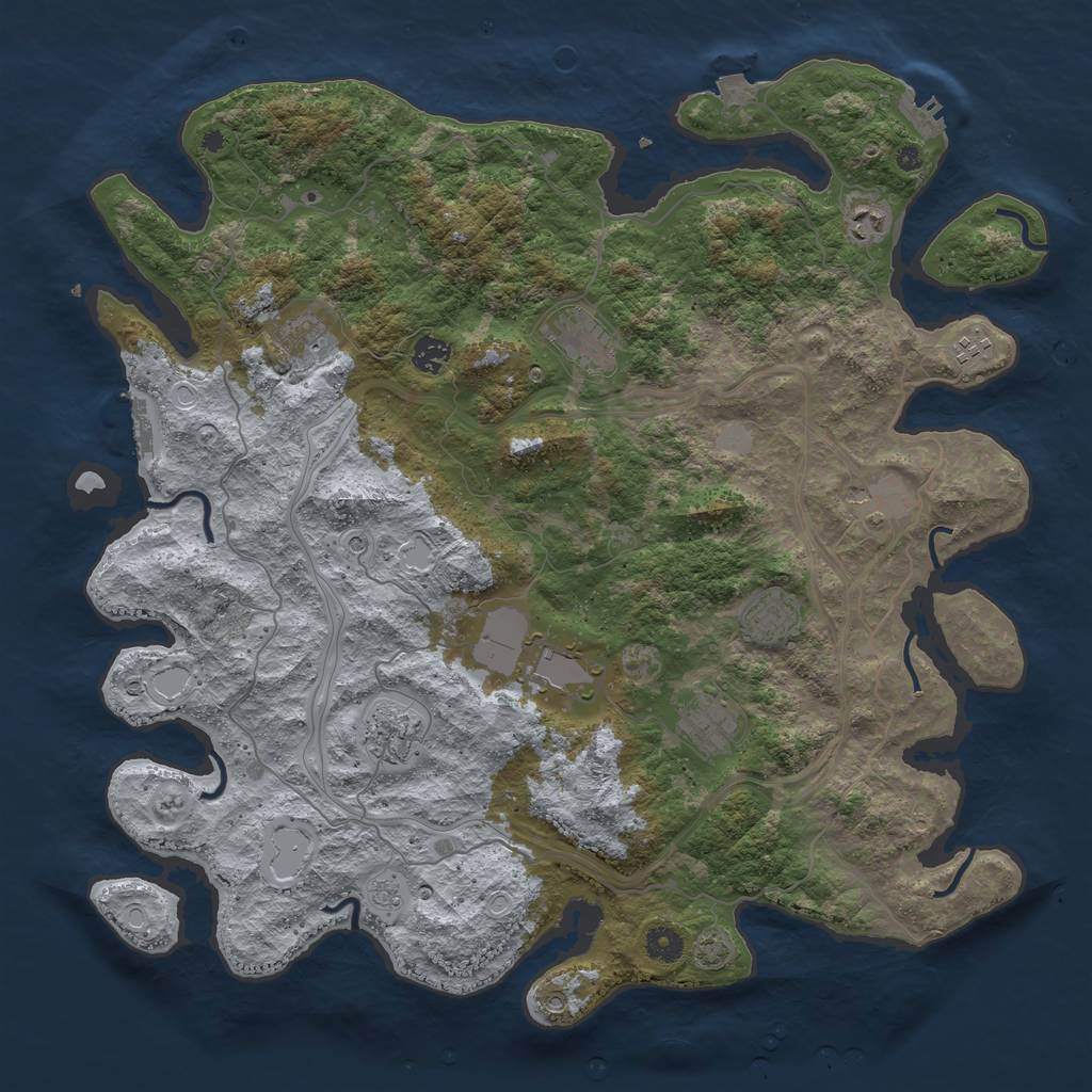 Rust Map: Procedural Map, Size: 4400, Seed: 29767399, 18 Monuments