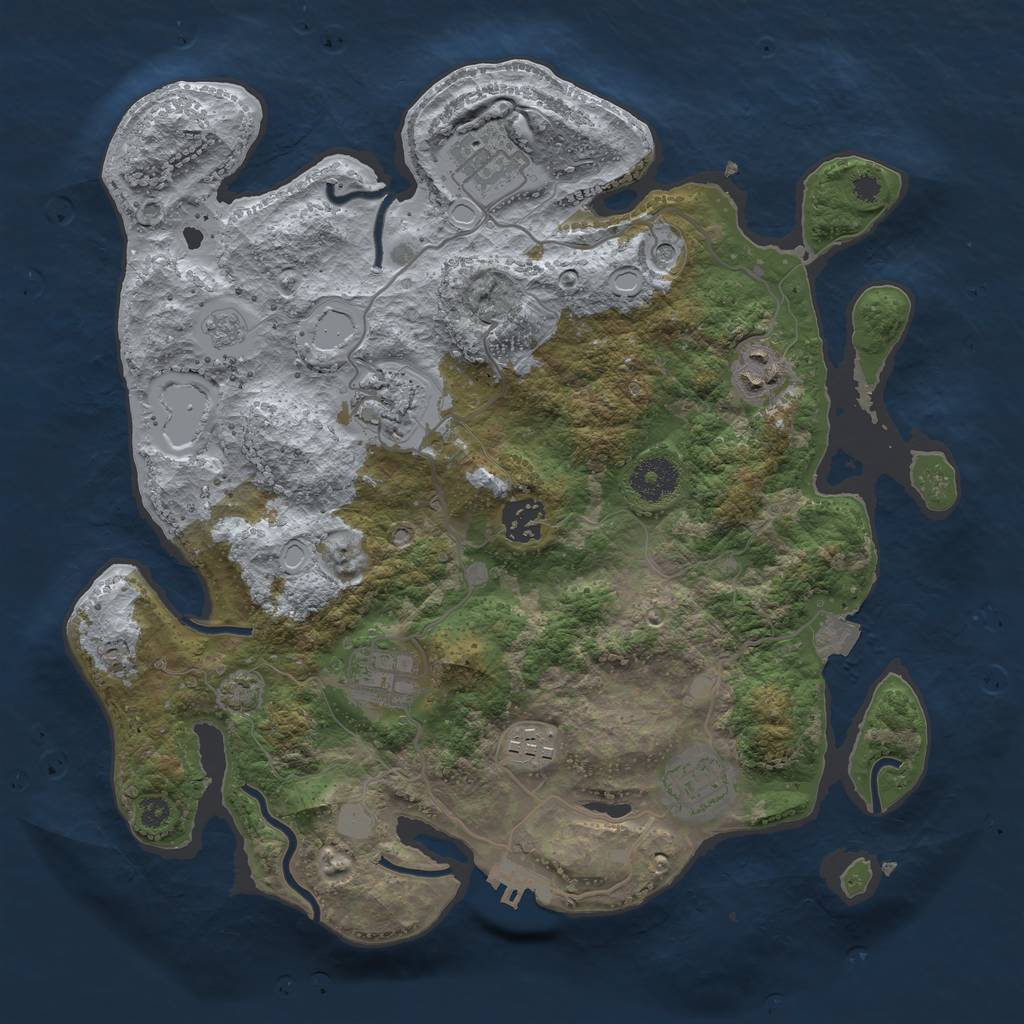 Rust Map: Procedural Map, Size: 3400, Seed: 86412970, 14 Monuments