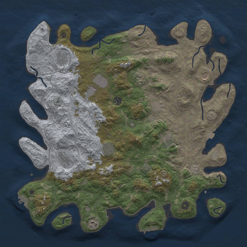 Rust Map: Procedural Map, Size: 4500, Seed: 889770265, 19 Monuments