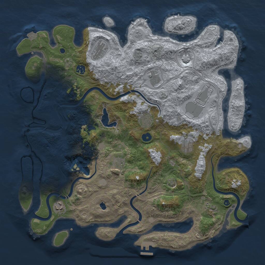 Rust Map: Procedural Map, Size: 4300, Seed: 39145720, 15 Monuments