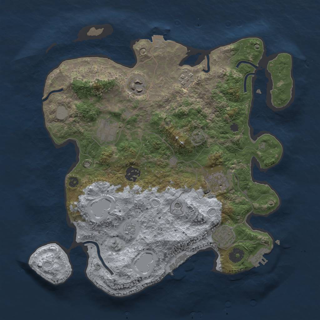 Rust Map: Procedural Map, Size: 3250, Seed: 1465942031, 14 Monuments