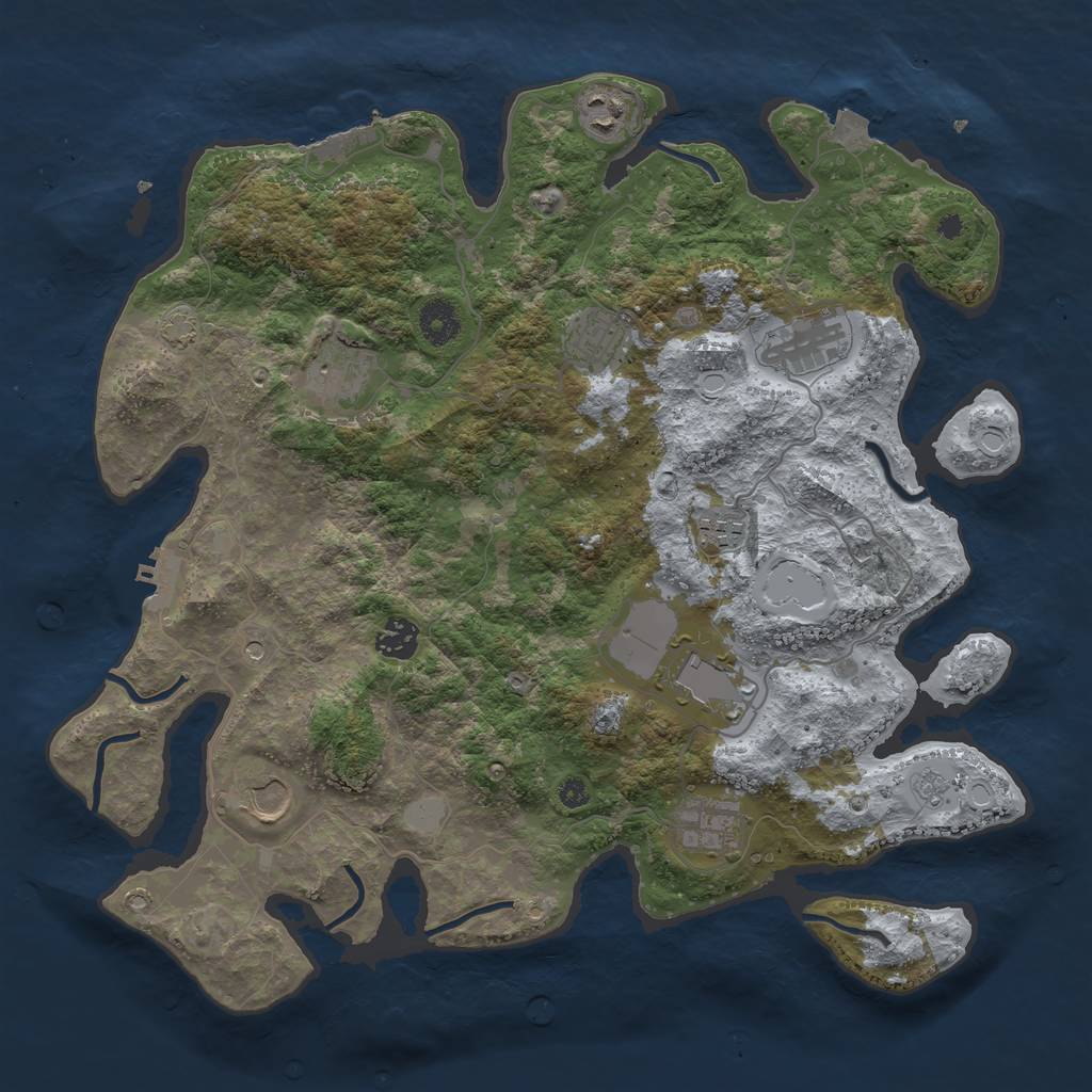 Rust Map: Procedural Map, Size: 3800, Seed: 13447641, 17 Monuments