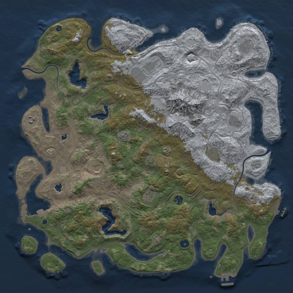 Rust Map: Procedural Map, Size: 5000, Seed: 396286392, 16 Monuments