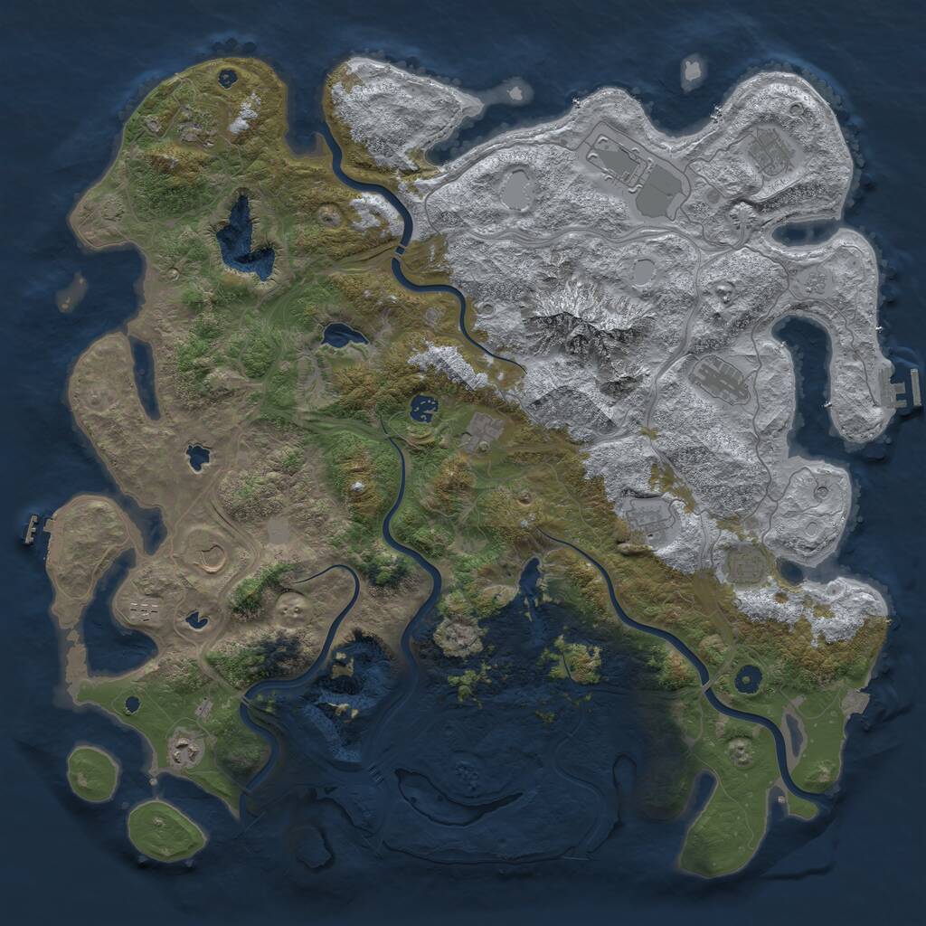 Rust Map: Procedural Map, Size: 5000, Seed: 396286392, 17 Monuments