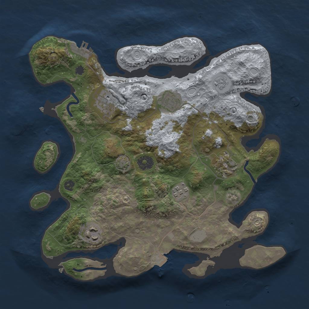 Rust Map: Procedural Map, Size: 3000, Seed: 6175182, 11 Monuments