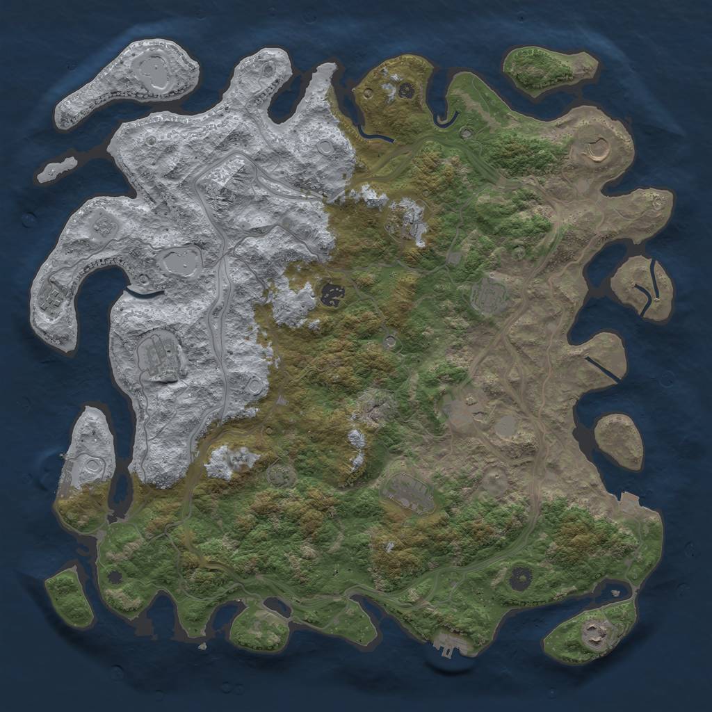 Rust Map: Procedural Map, Size: 4500, Seed: 1669904021, 17 Monuments