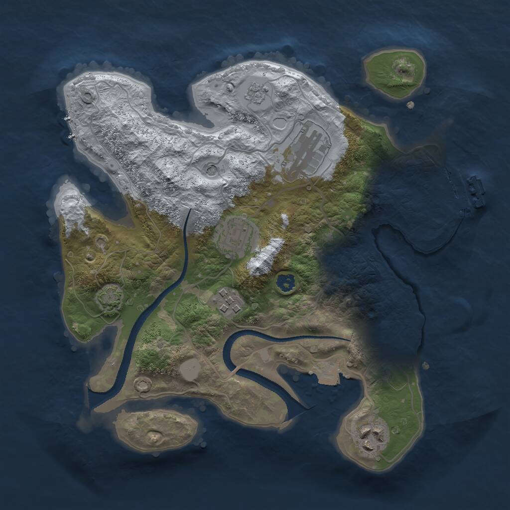 Rust Map: Procedural Map, Size: 2750, Seed: 244787869, 9 Monuments