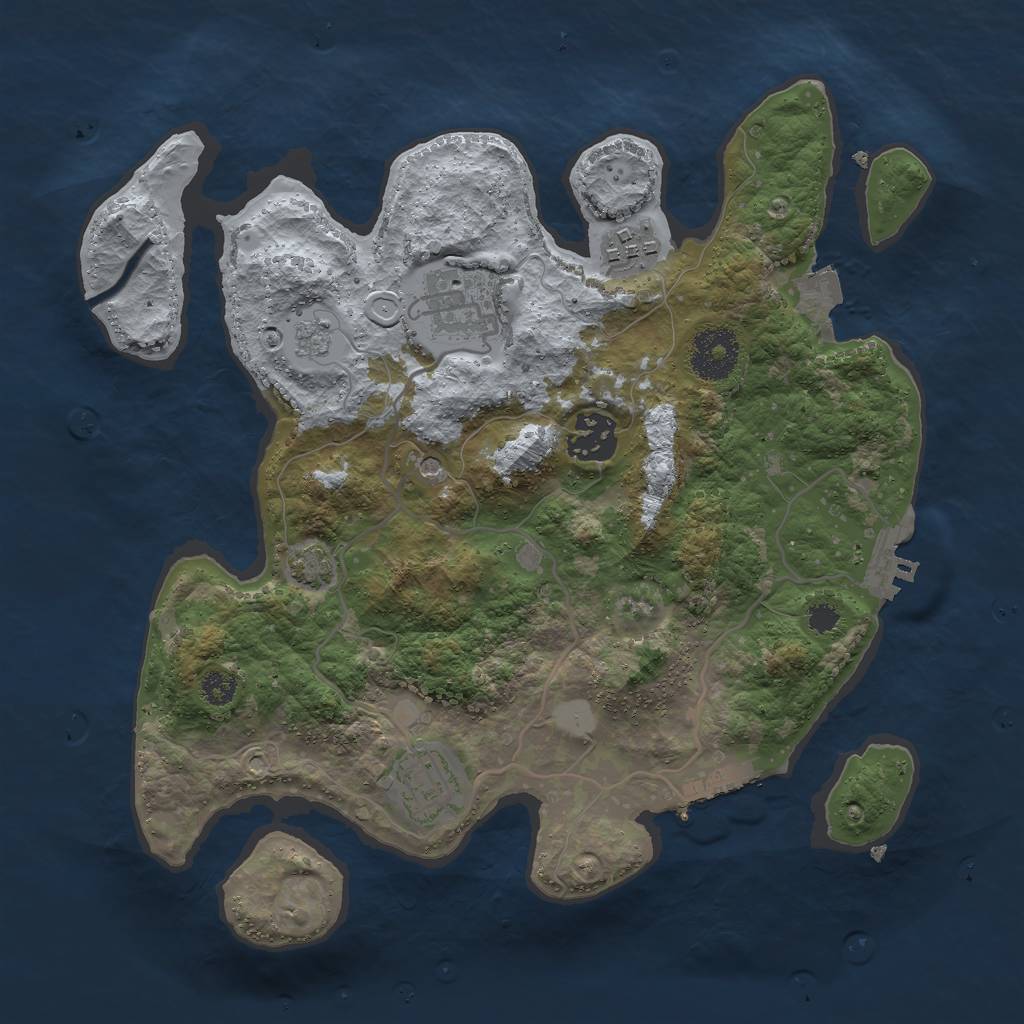 Rust Map: Procedural Map, Size: 3000, Seed: 1699309963, 12 Monuments
