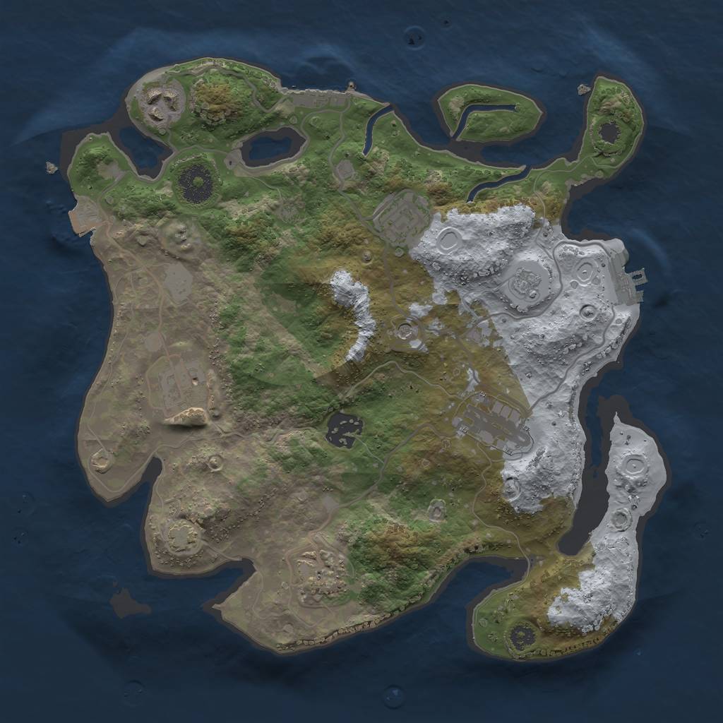 Rust Map: Procedural Map, Size: 3000, Seed: 1503619838, 14 Monuments