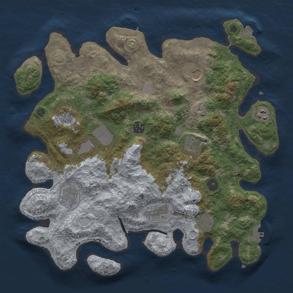 Rust Map: Procedural Map, Size: 3750, Seed: 61362797, 17 Monuments