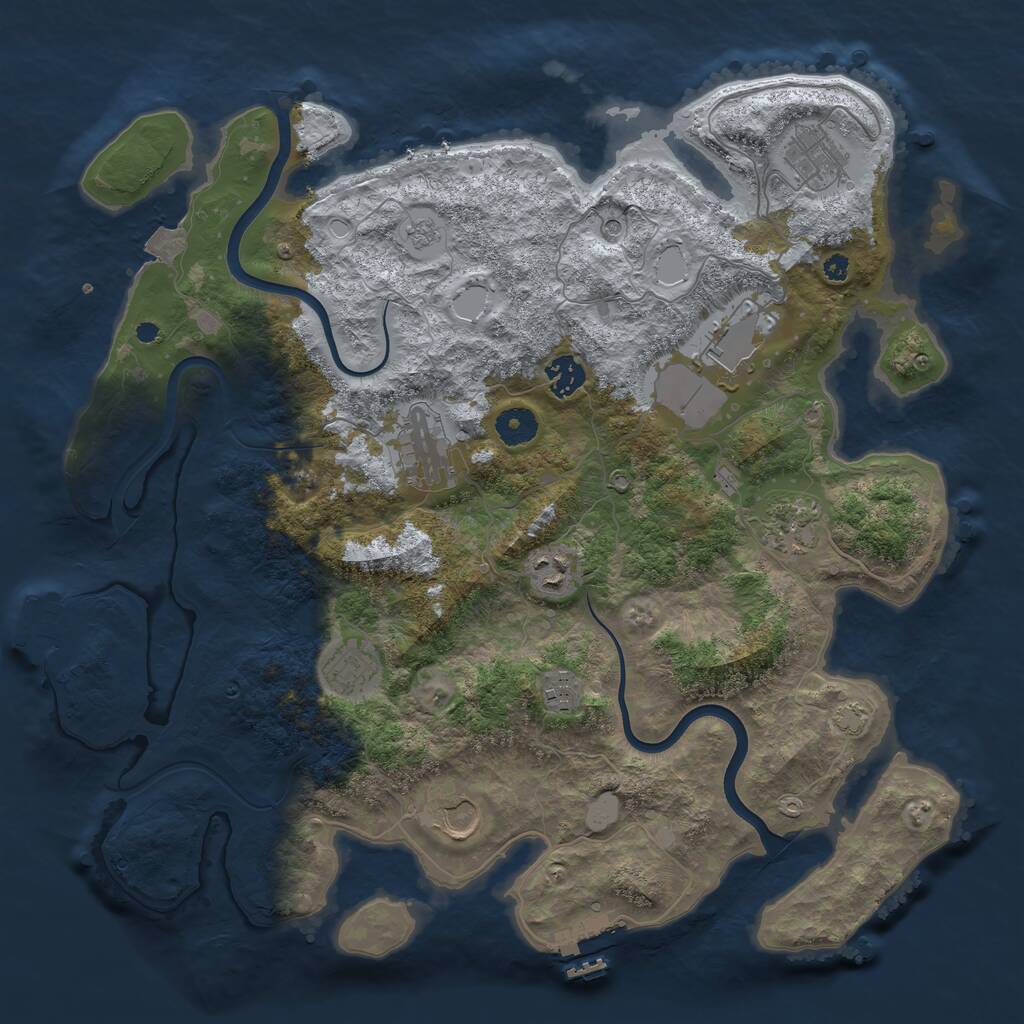 Rust Map: Procedural Map, Size: 3900, Seed: 58568564, 15 Monuments