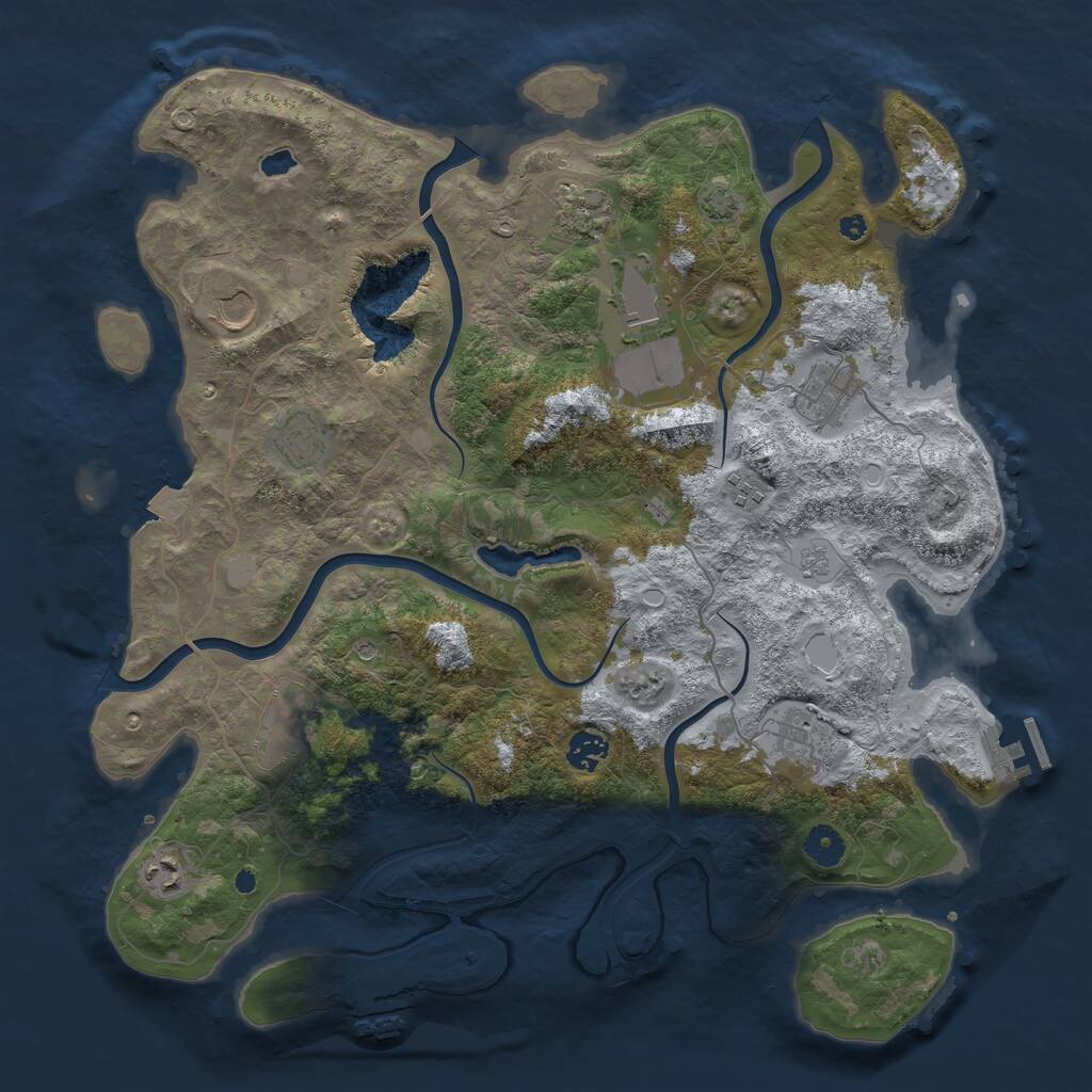 Rust Map: Procedural Map, Size: 4100, Seed: 71108110, 16 Monuments
