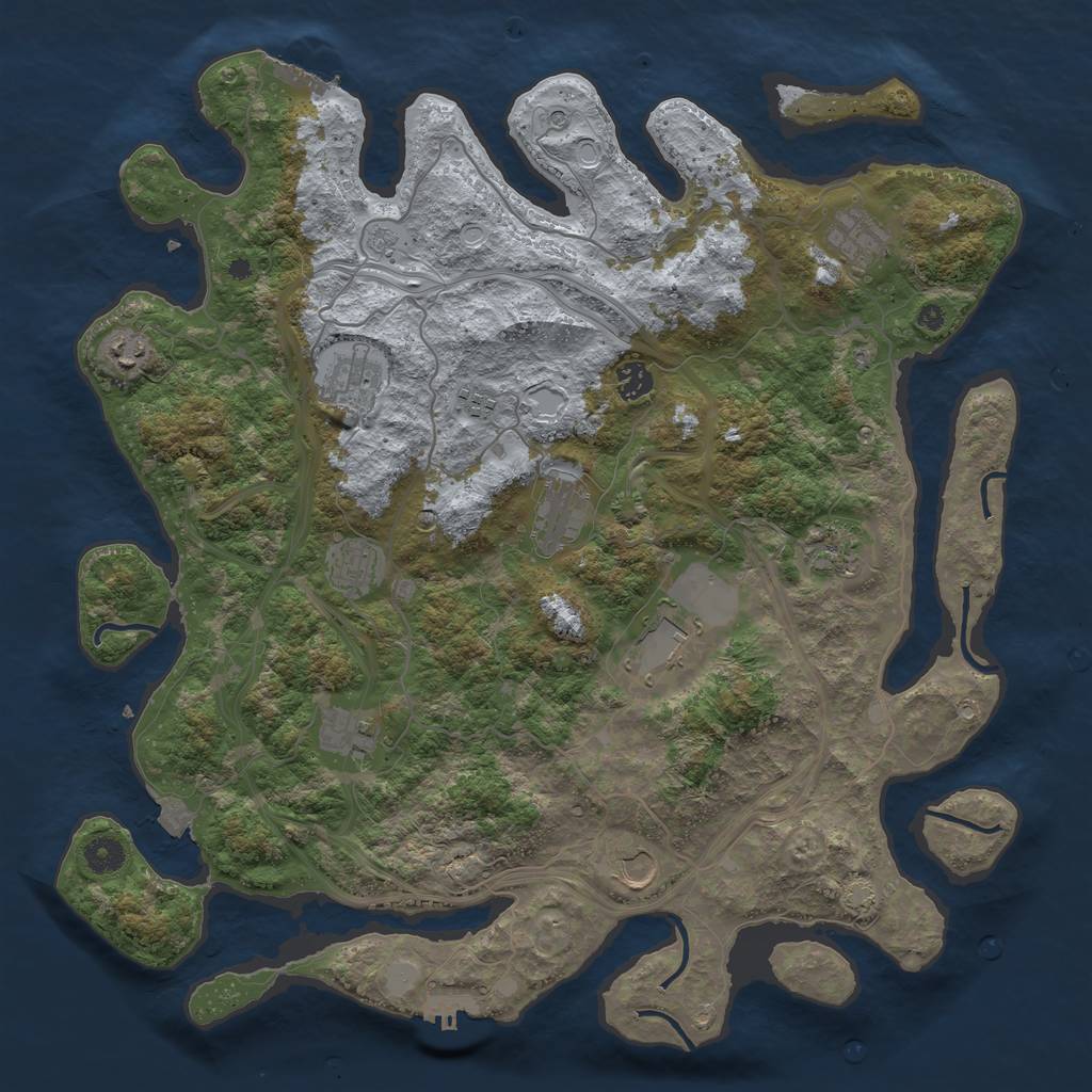 Rust Map: Procedural Map, Size: 4300, Seed: 44641342, 19 Monuments