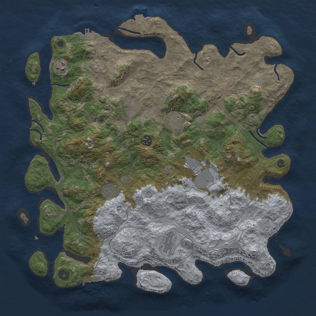 Rust Map: Procedural Map, Size: 4250, Seed: 6276302, 16 Monuments