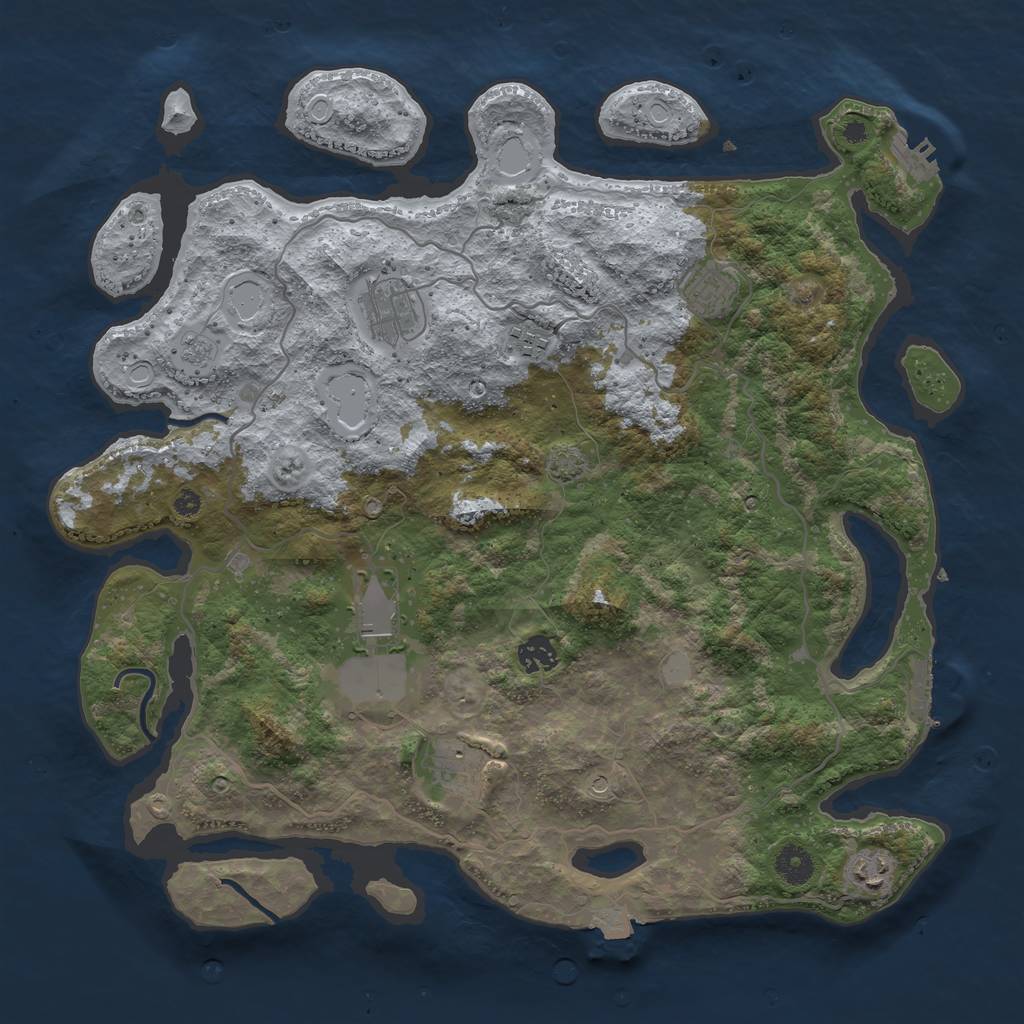 Rust Map: Procedural Map, Size: 4000, Seed: 58009323, 15 Monuments
