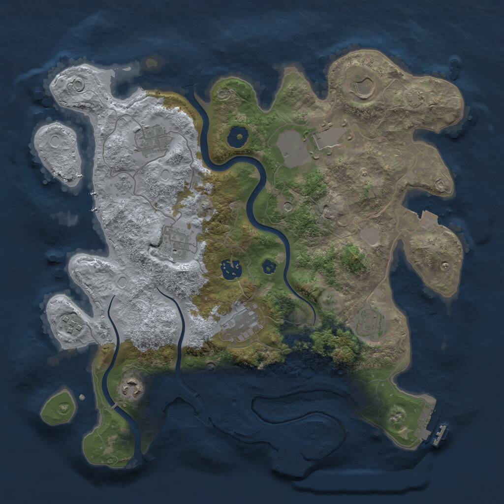 Rust Map: Procedural Map, Size: 3550, Seed: 5470857, 15 Monuments