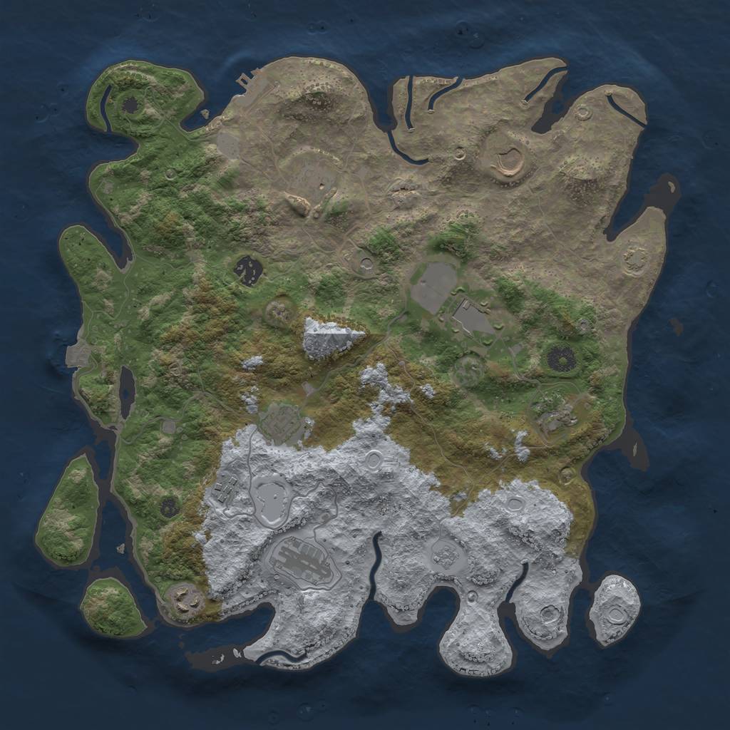 Rust Map: Procedural Map, Size: 3900, Seed: 13858862, 16 Monuments
