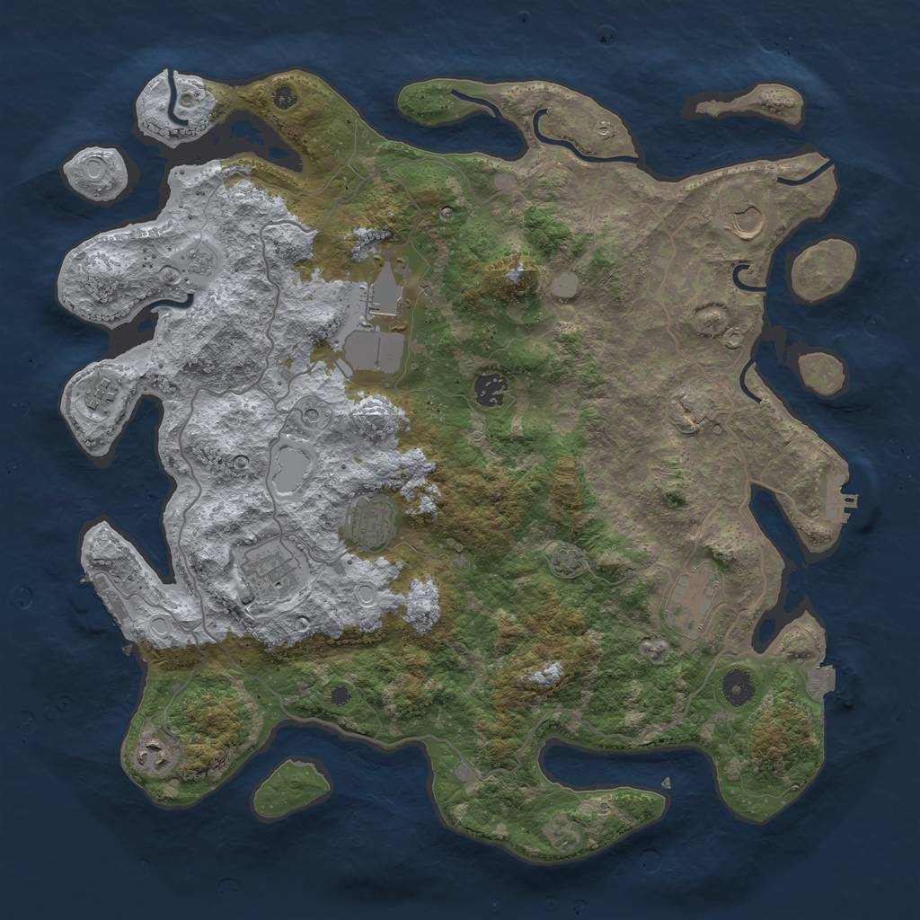 Rust Map: Procedural Map, Size: 4100, Seed: 59909893, 16 Monuments