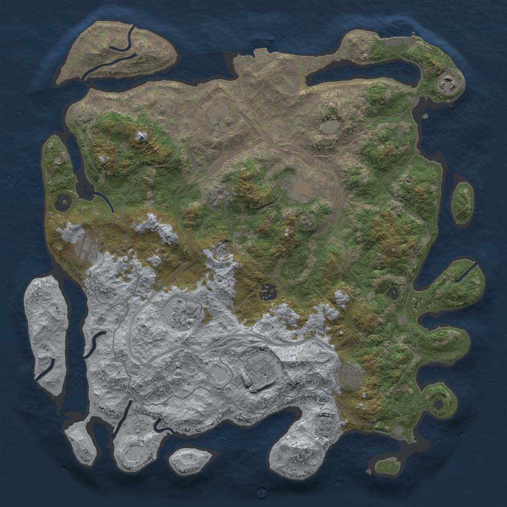 Rust Map: Procedural Map, Size: 4250, Seed: 50505619, 16 Monuments