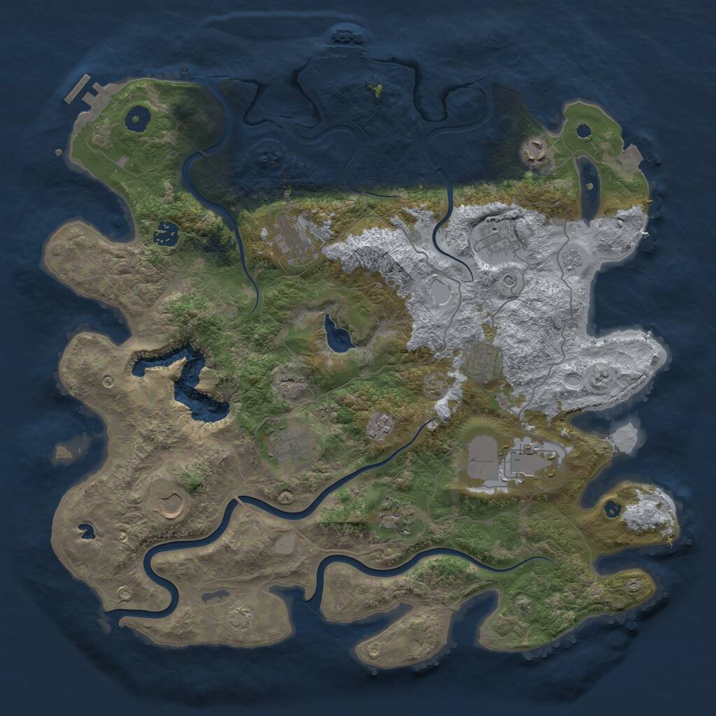 Rust Map: Procedural Map, Size: 4200, Seed: 12312312, 16 Monuments