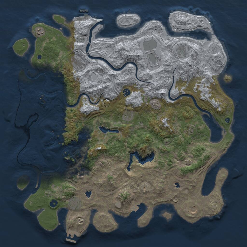 Rust Map: Procedural Map, Size: 4800, Seed: 1923212937, 17 Monuments