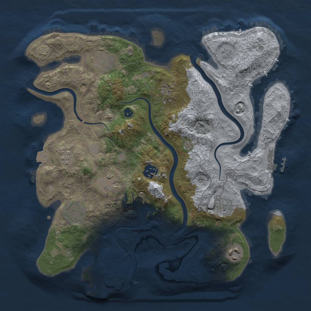 Rust Map: Procedural Map, Size: 3400, Seed: 27251896, 14 Monuments