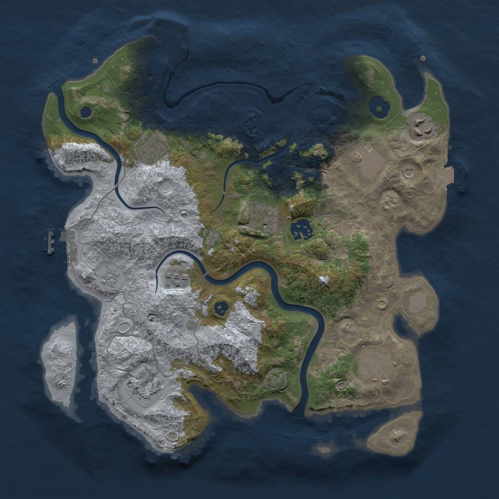 Rust Map: Procedural Map, Size: 3450, Seed: 72926129, 14 Monuments