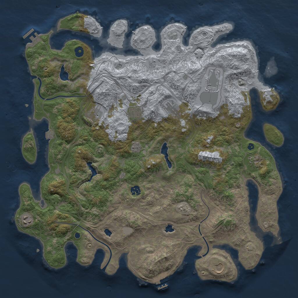 Rust Map: Procedural Map, Size: 4500, Seed: 484075259, 15 Monuments