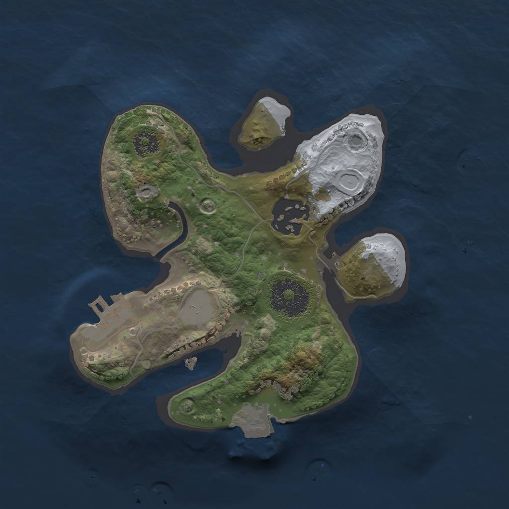 Rust Map: Procedural Map, Size: 2000, Seed: 69666, 5 Monuments