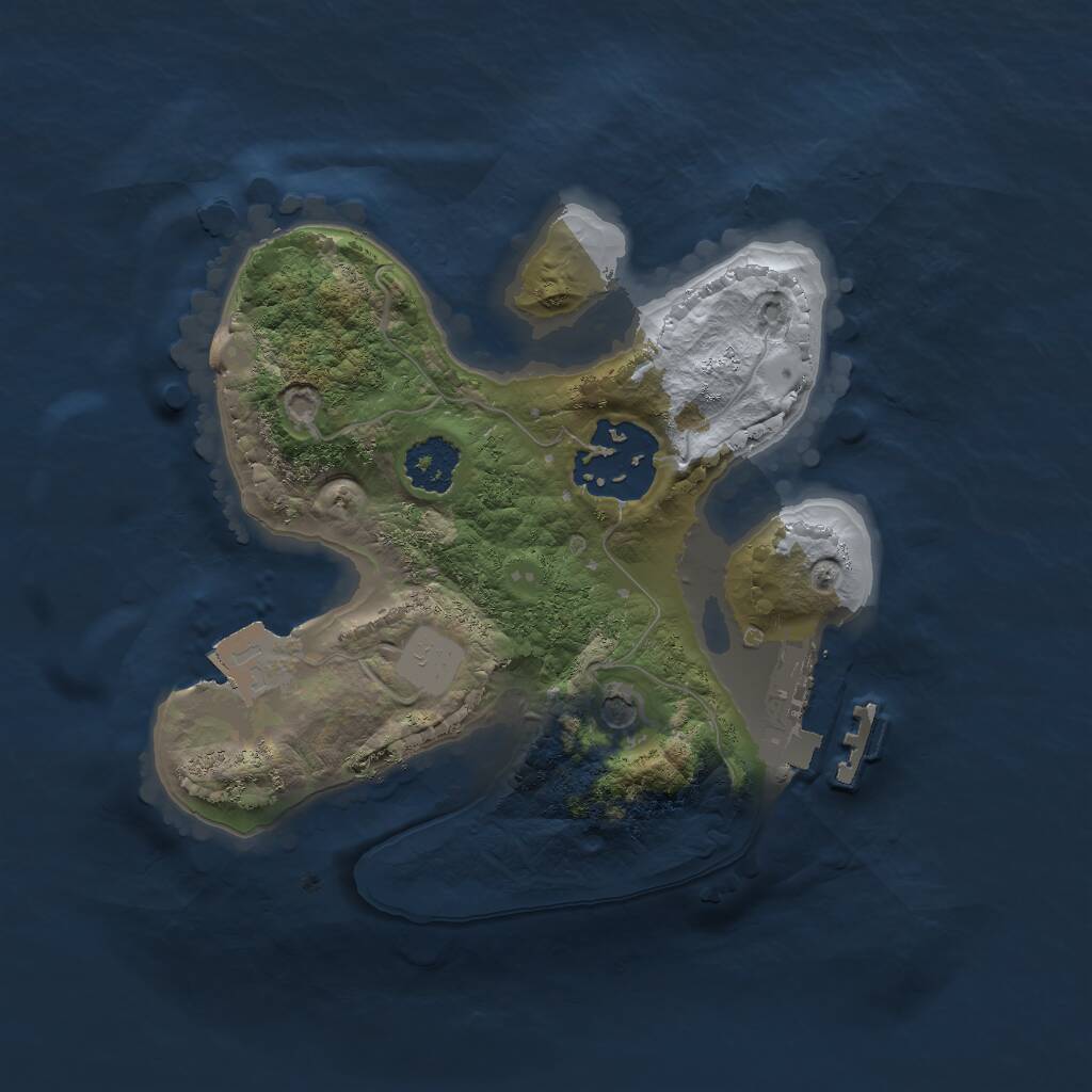 Rust Map: Procedural Map, Size: 2000, Seed: 69666, 4 Monuments