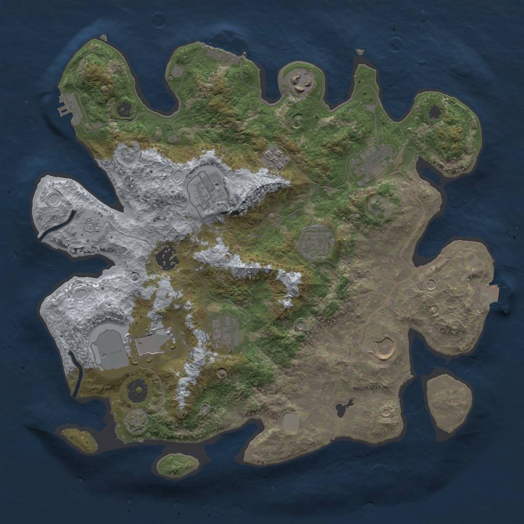 Rust Map: Procedural Map, Size: 3500, Seed: 95487656, 17 Monuments
