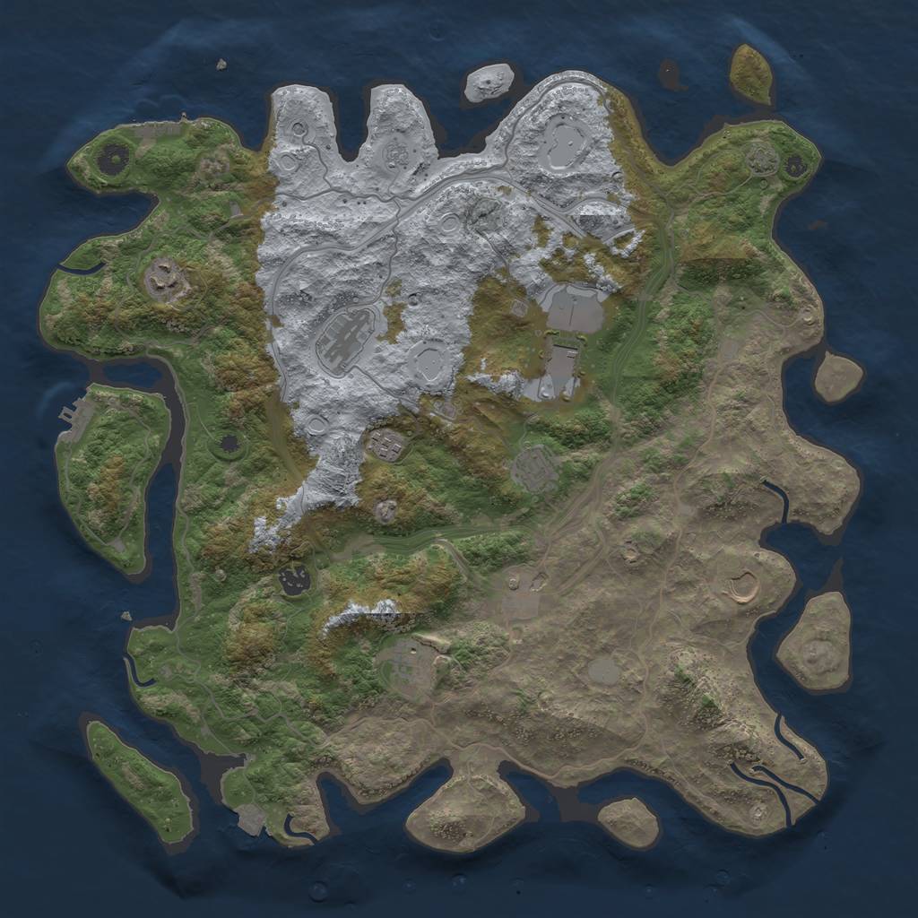 Rust Map: Procedural Map, Size: 4400, Seed: 52083025, 17 Monuments