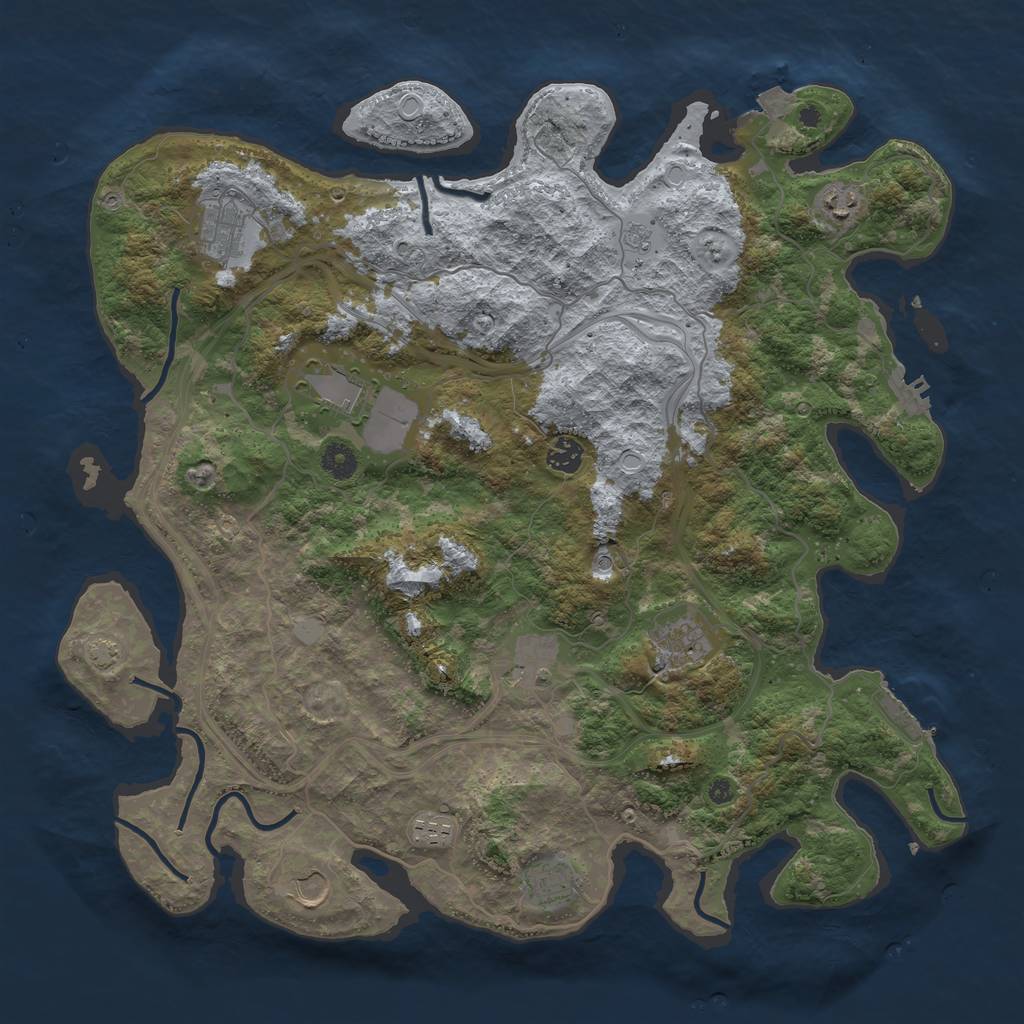 Rust Map: Procedural Map, Size: 4300, Seed: 94900705, 17 Monuments