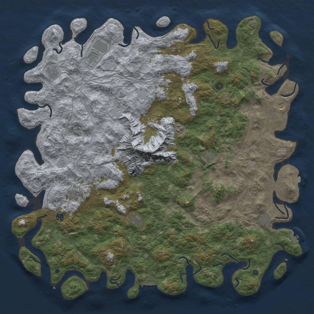 Rust Map: Procedural Map, Size: 6000, Seed: 1745687089, 19 Monuments