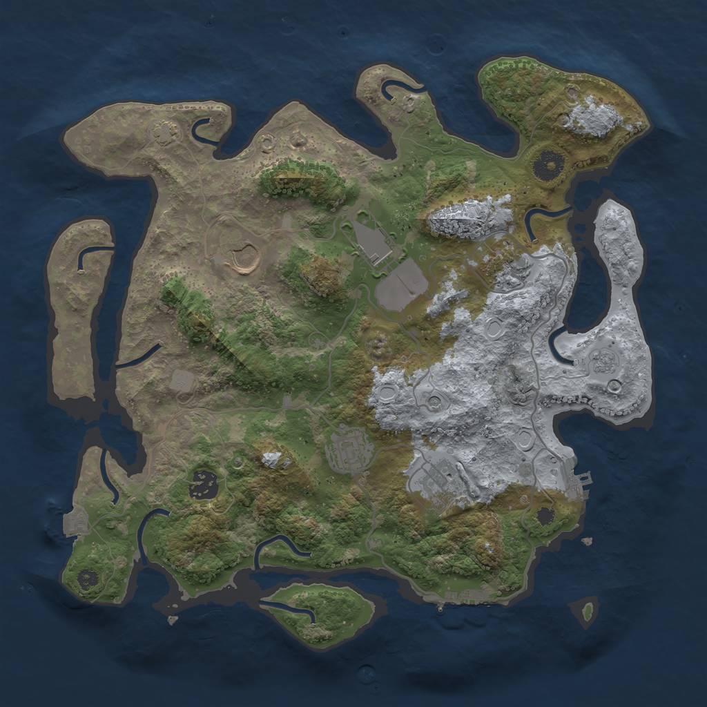 Rust Map: Procedural Map, Size: 3500, Seed: 1787298551, 14 Monuments
