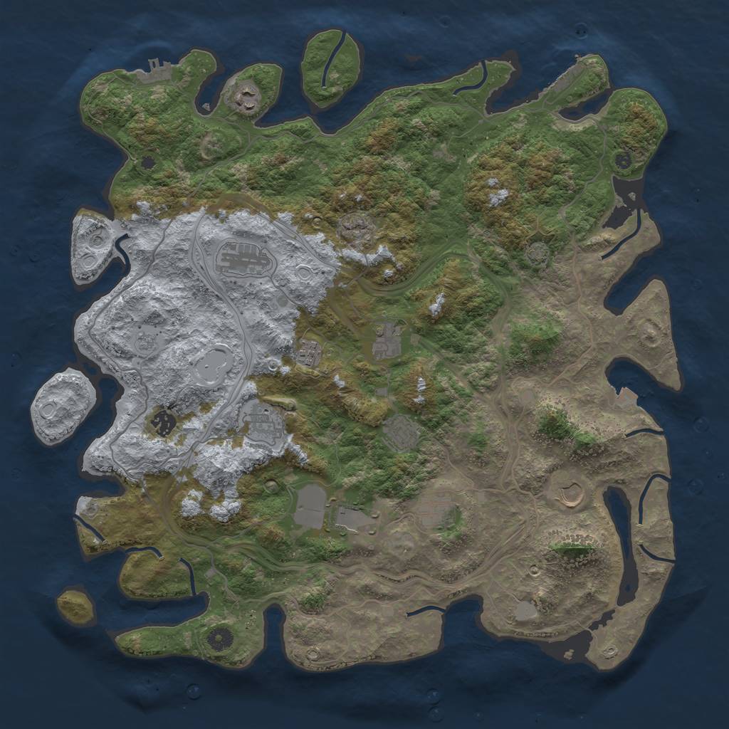 Rust Map: Procedural Map, Size: 4500, Seed: 862296951, 18 Monuments